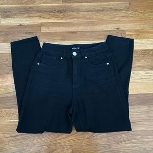 Nasty Gal Black Distressed Straight Jeans size 4